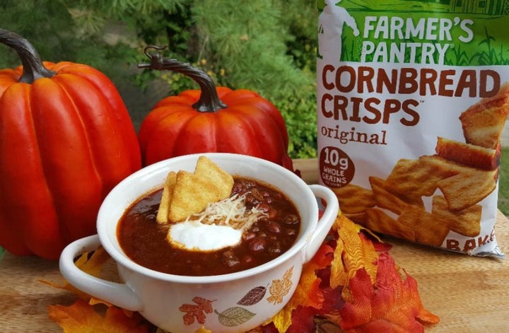 <p>Coca Cola Chili served with grated cheese, sour cream and <a href="http://www.farmerspantry.farm/" target="_blank" role="link" rel="nofollow" class=" js-entry-link cet-external-link" data-vars-item-name="Farmer’s Pantry" data-vars-item-type="text" data-vars-unit-name="59c837a0e4b0b7022a646bab" data-vars-unit-type="buzz_body" data-vars-target-content-id="http://www.farmerspantry.farm/" data-vars-target-content-type="url" data-vars-type="web_external_link" data-vars-subunit-name="article_body" data-vars-subunit-type="component" data-vars-position-in-subunit="3">Farmer's Pantry</a> Cornbread Crisps</p>