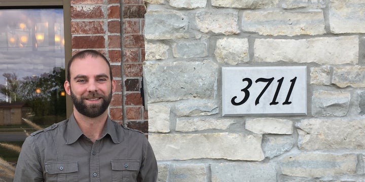 Lee Hoople, 34, Outside the Graystone Ale House.