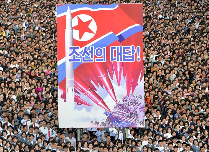 Thousands of North Koreans gathered in Pyongyang for an anti-US rally over the weekend 