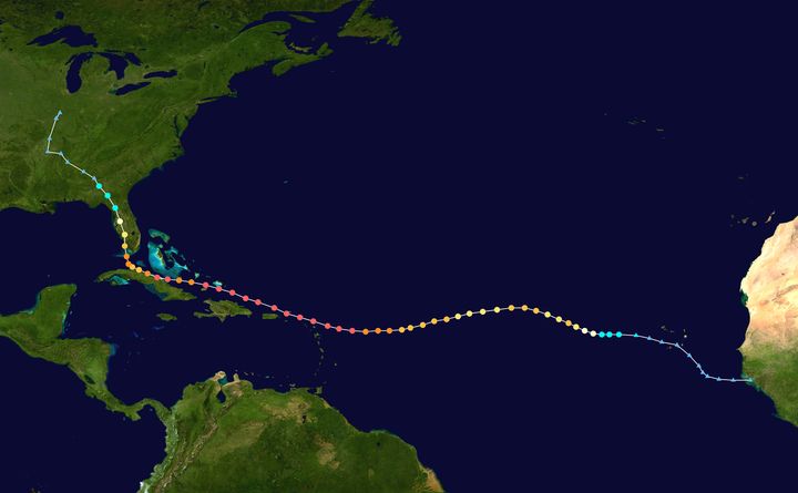 The track of Hurricane Irma