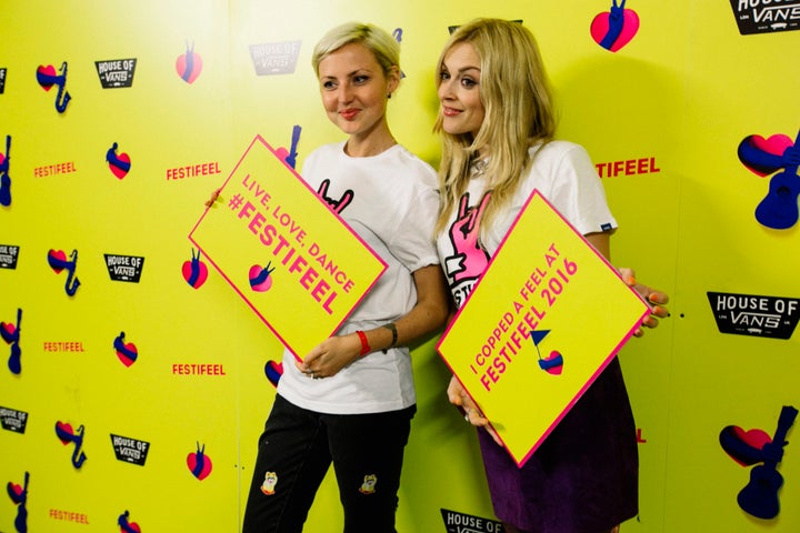 Kris with her pal Fearne Cotton at Festifeel. 