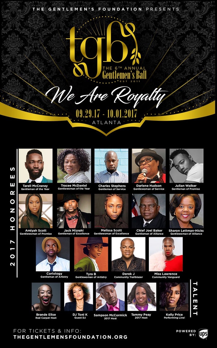 The 6th Annual Gentlemen’s Ball official lineup.