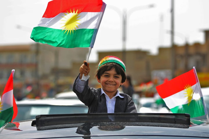 Celebrations during a Kurdish vote for independence in Kirkuk, northern Iraq, on Sept. 25.