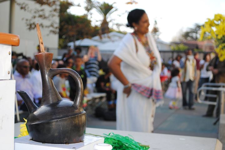<p>Traditional Ethiopian Coffee is prepared while Ethiopian song and dance are performed for the audience. </p>