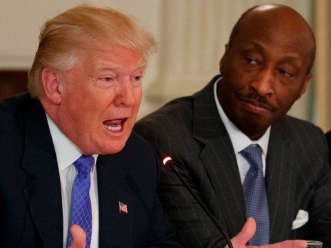 President Trump with Kenneth Frazier, CEO and chairman of Merck &Co. 