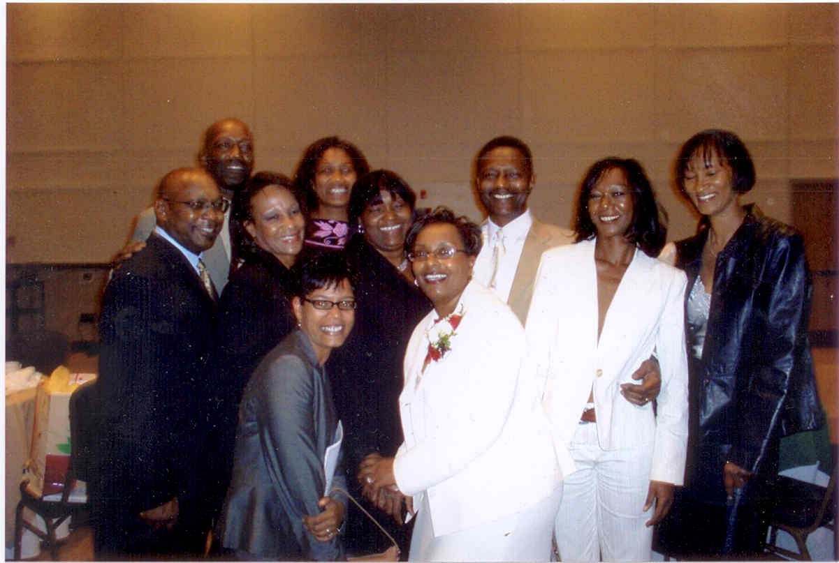Dukes is pictured here with her many siblings.