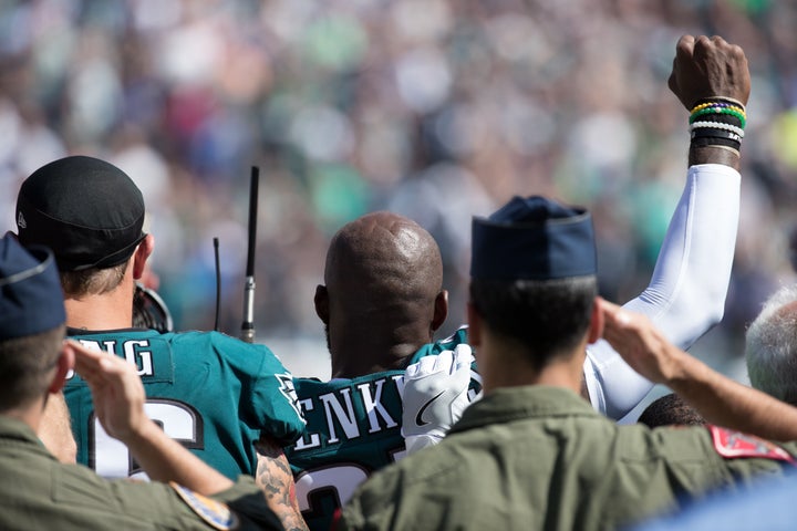 Fox News Uses Photos of Eagles Praying to Falsely Attack Them for Kneeling  During Anthem