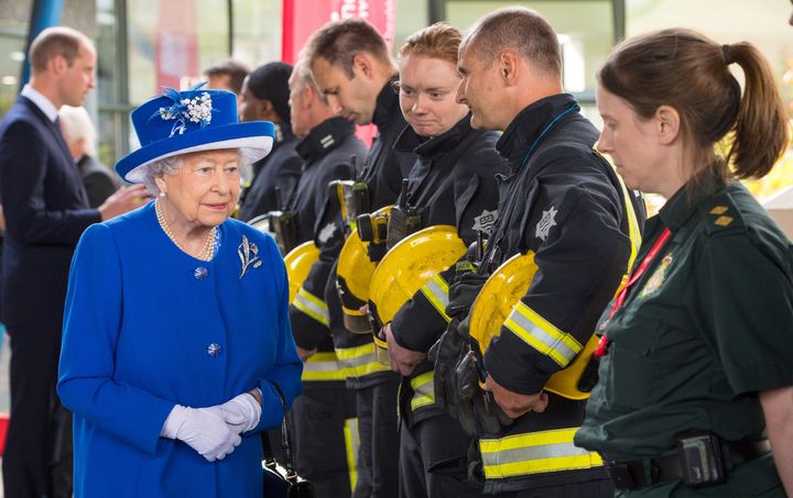 The Queen went to meet firefighters after the Grenfell Tower fire