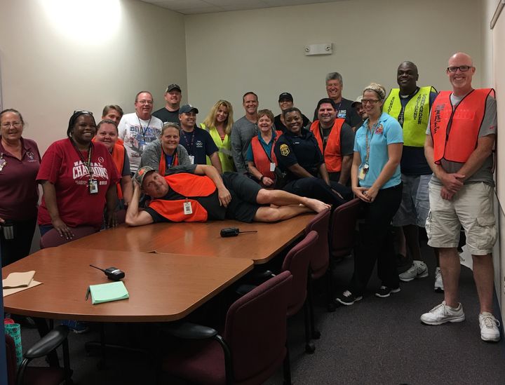 Crisis responders and staff from Oak Grove Middle School in Clearwater, Florida pose for a team picture