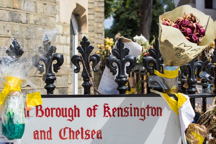 Tributes to those killed in the fire.
