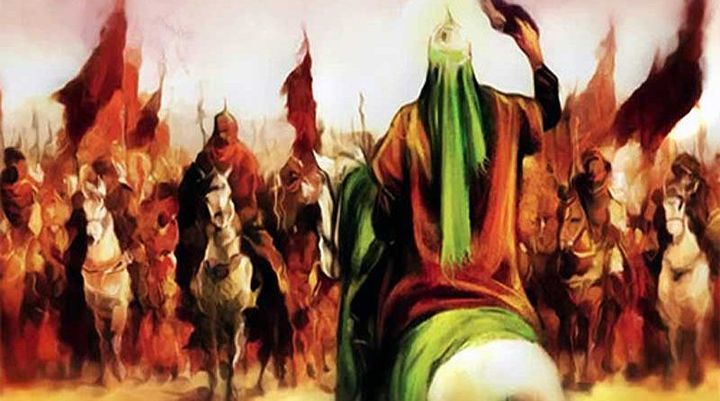 Imam Hussain ibn Ali stands before Yazid’s army in Karbala - Iraq