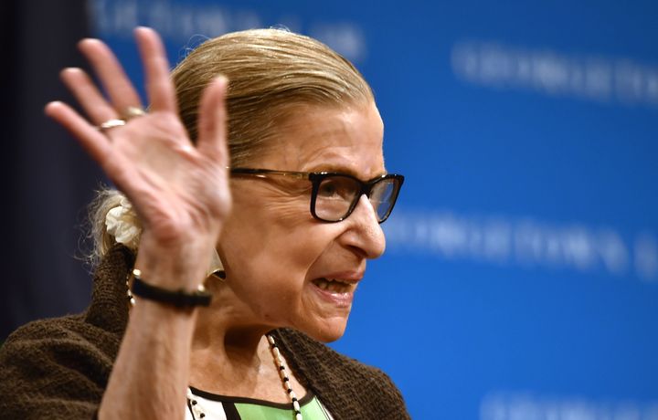 Supreme Court Justice Ruth Bader Ginsburg speaks to Georgetown University law students in Washington last week.