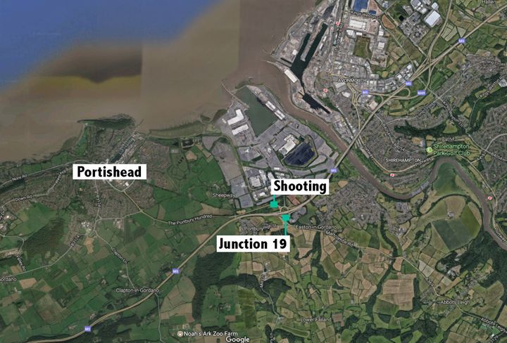 The shooting took place on an A-road near to Junction 19 of the M5