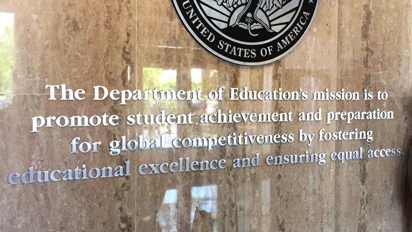 U.S. Department of Education “Mission Statement” at their Washington, DC headquarters.