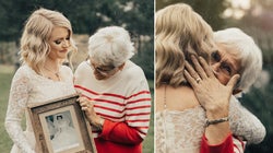 Una novia sorprende a su abuela poniéndose el vestido que ella llevó hace 55