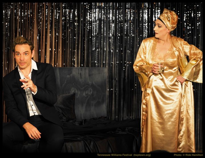 (l to r) Marcel Meyer as Chance and Fiona Ramsay as Princess Kosmonopolis in Abrahamse & Meyer Productions’s Sweet Bird of Youth by Tennessee Williams.