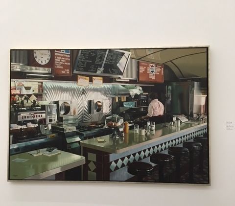 Ralph Goings, (American, born 1928), Miss Albany Diner, 1993, Oil on Canvas, 48 x 72, Heiskell Family Collection, © Ralph Goings, Parrish Art Museum www.parrishart.org