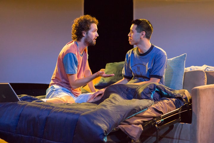 <p>Jacob Perkins and Alton Alburo in <strong>BREEDERS</strong>. Produced by New Light Theater Project</p>