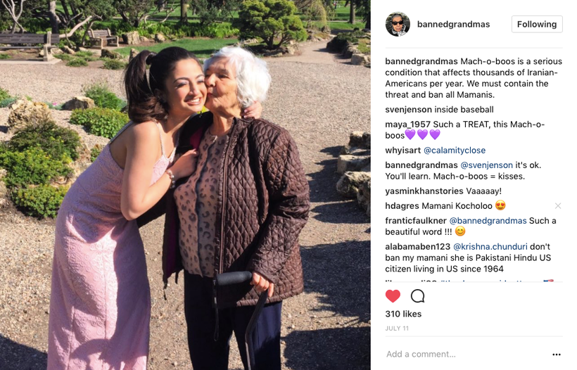 An Iranian grandmother posted in the ‘Banned Grandmas’ Instagram account.