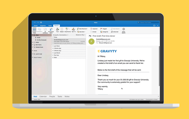 Gravyty 'First Draft,' the first artificial intelligence application designed to automatically craft the first draft of personalized, donor-centric emails for frontline fundraisers at nonprofit organizations. 