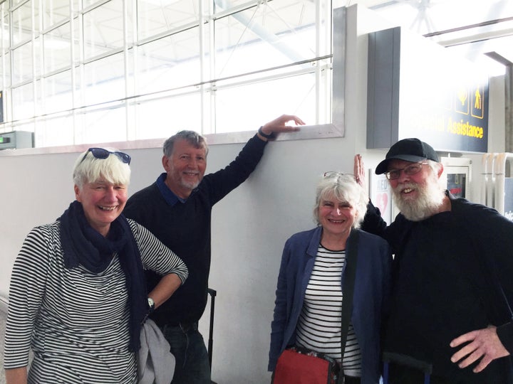 <strong>Anne, Tim, Ruth and Nico, l<em>eft to right</em>, all said the cancellations made them think twice about future bookings with Ryanair</strong>