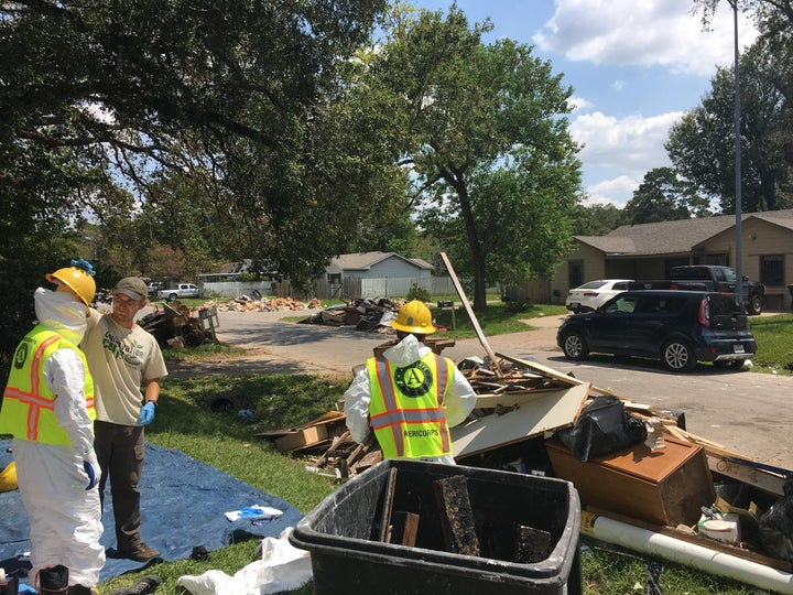 <p>AmeriCorps members with Conservation Corps Minnesota Iowa helping gut Houston homes damaged by Hurricane Harvey. </p>