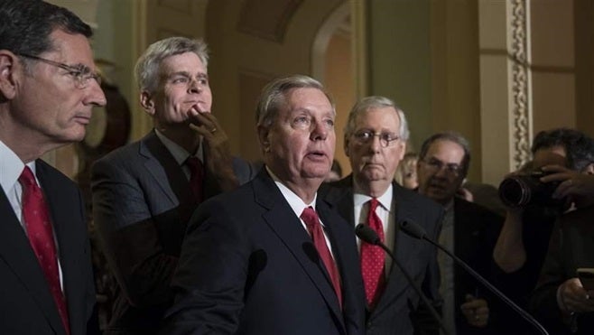 U.S. Sen. Lindsey Graham, a South Carolina Republican, was joined by other GOP senators as he talked to reporters this week. The bill authored by Graham and Louisiana Republican Bill Cassidy would have shifted health policy decisions to the states while sending them much less federal money.