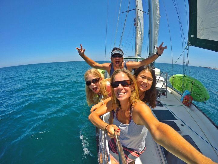 The Nance family is sailing around the world in a 45-foot boat.