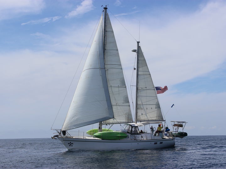 Their boat is a 1978 45-foot Dufour ketch sailboat called SV Terrapin (SV stands for sailing vessel, and a terrapin is a species of turtle).