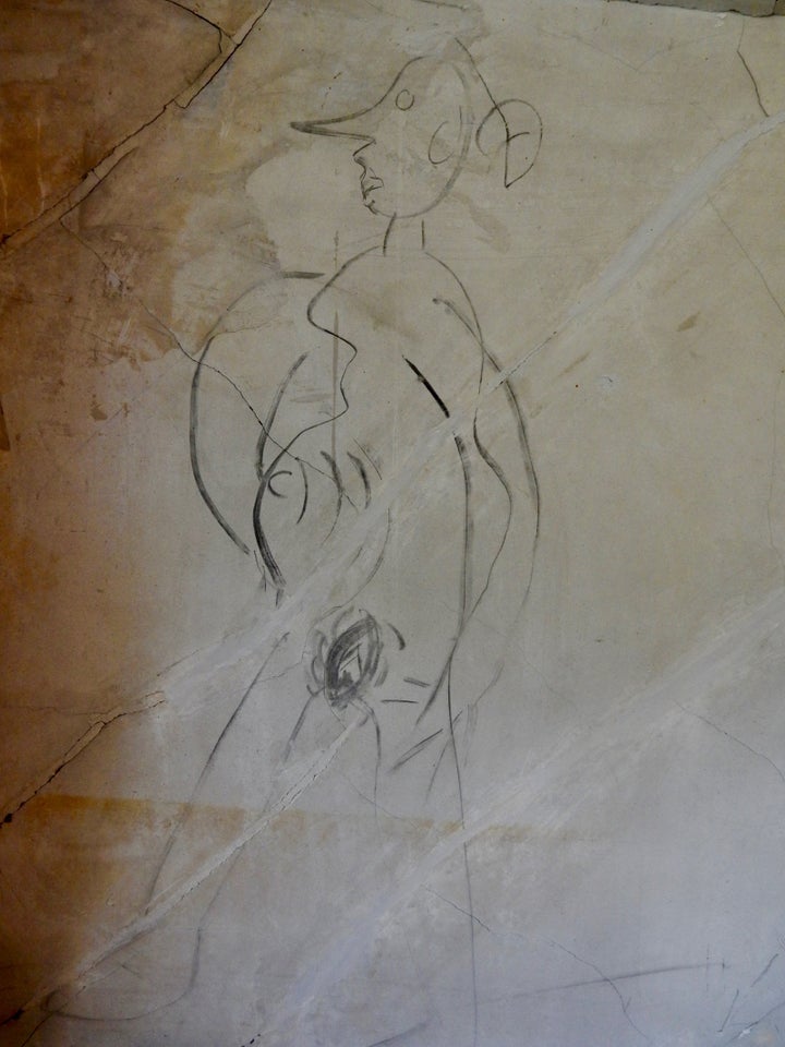 Naked woman Civil War graffiti, Historic Blenheim, Fairfax VA