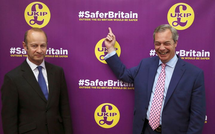 Henry Bolton with Nigel Farage in 2016.