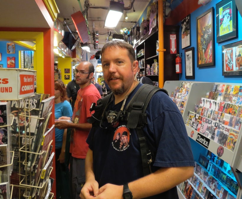 Tom Mumme on the set of Comic Book Men