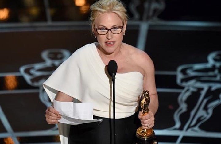 Patricia Arquette accepts the “Best Supporting Actress” Oscar at the 2015 Academy Awards.