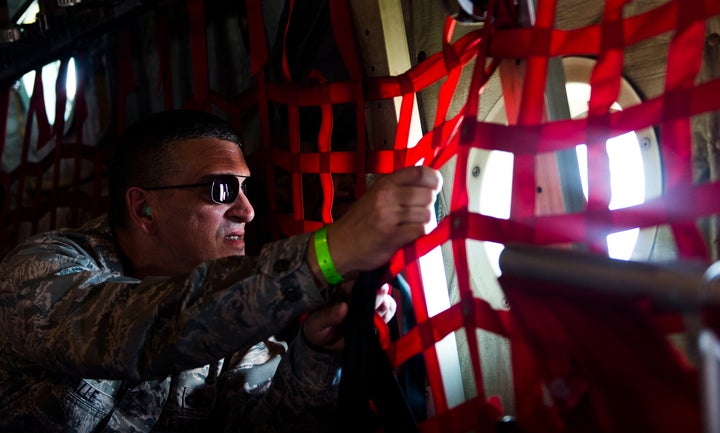 “This is personal to me.” Col. Michael A. Valle, Director, Joint Air Component Coordination Element for 1st Air Force (Air Forces Northern), identifies areas of Puerto Rico in need of immediate relief while airborne in a WC-130 Hercules on September 29, 2017, flown by members of the Puerto Rico Air National Guard's 156th Airlift Wing at Muniz Air National Guard Base, Carolina, Puerto Rico.