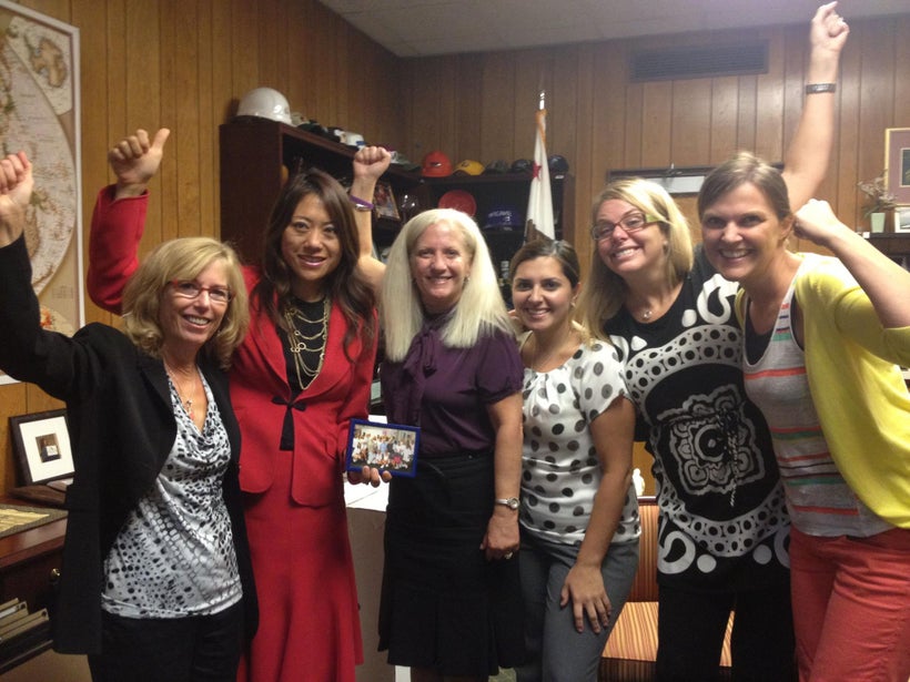 August 21, 2012 - Board Member Fiona Ma, then Assembly Speaker Pro Tempore, with Brenda Clubine and other supporters of the “