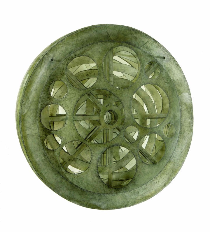 <p><em>Magic Circle of Circles</em>, © 2008. Acrylic, graphite of mylar; 12” x 12” x 10.”</p>