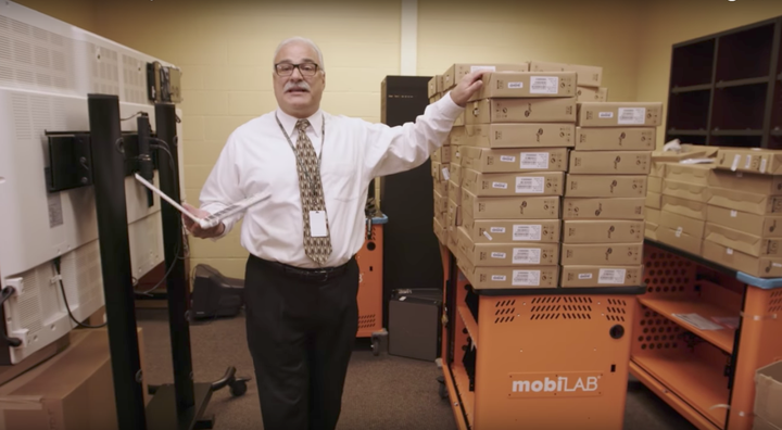 Frank Dalmas, Superintendent of Sto-Rox School District in Pennsylvania explains that the school cannot use the stacks of lap