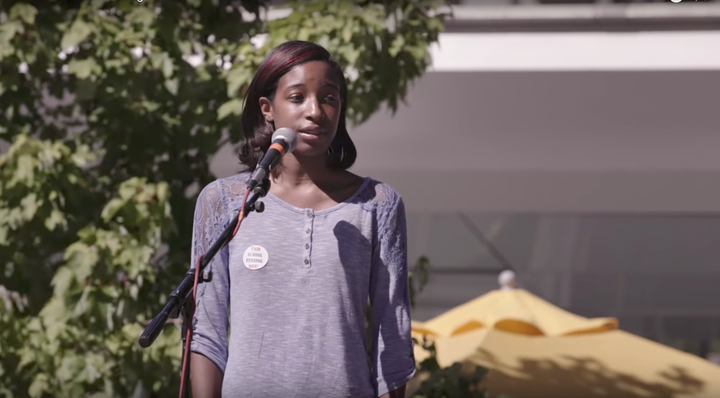 Jameira Miller, a 12th grader in the William Penn School District in Pennsylvania, advocates for school funding equality.