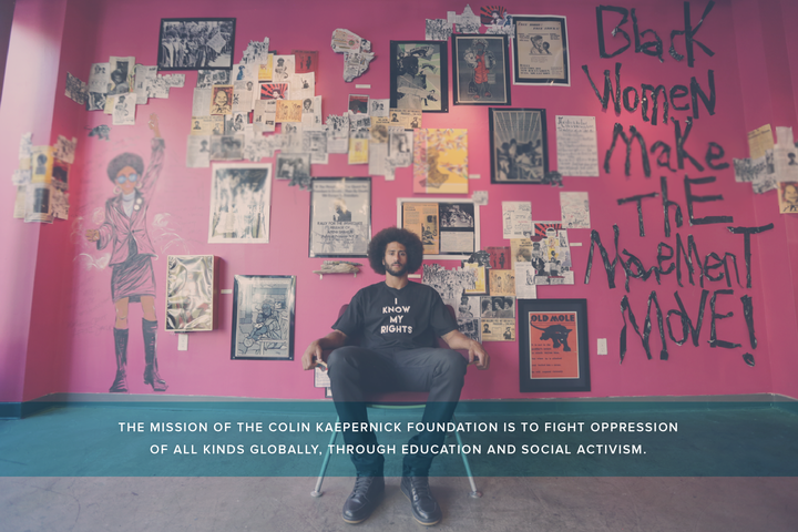 <p>Colin Kaepernick promotes the Know Your Rights Camp.</p>