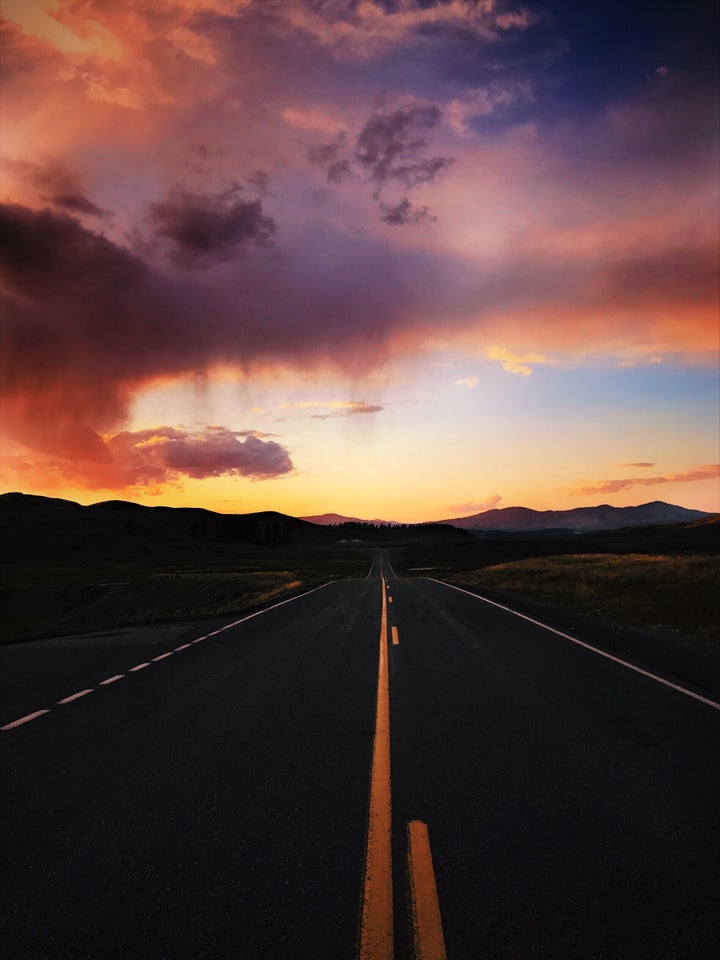 A gorgeous sunset from my first night in Yellowstone