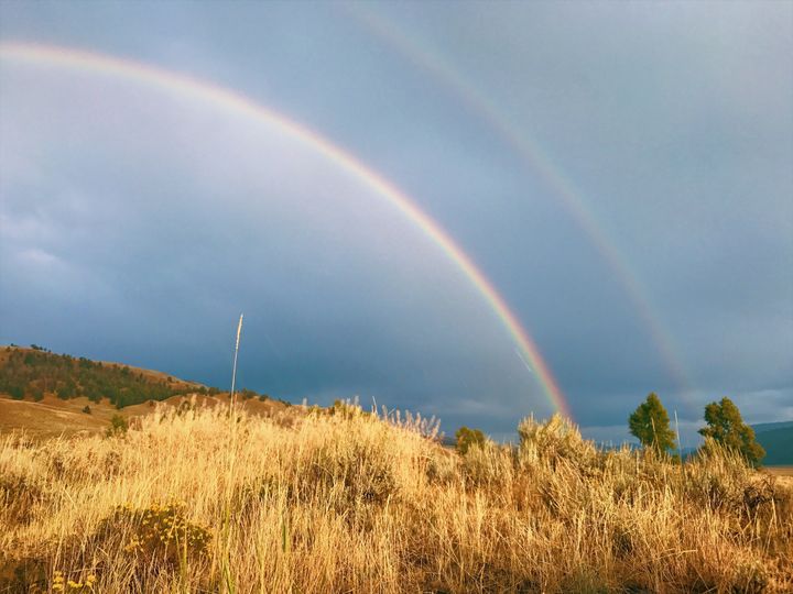 <p>A double rainbow in Lamar Valley</p>