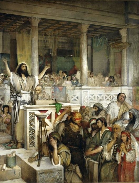 Jesus Preaching at the Synagogue in Capernaum by Maurycy Gottlieb 