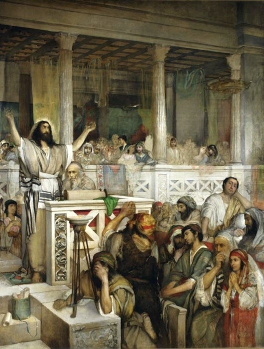 <em>Jesus Preaching at the Synagogue in Capernaum</em> by Maurycy Gottlieb