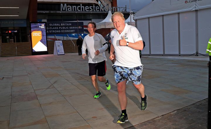 Boris Johnson goes for a jog with Sun editor Tony Gallagher