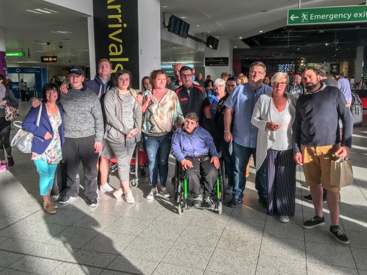Fourteen members of the Jee family attending the wedding of Alan Jee (RIGHT) who have been left stranded at Gatwick airport due to the closure of the airline Monarch.