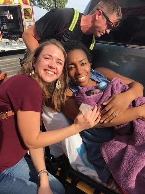 A Georgia woman gave birth in a Target store with the help of a labor and delivery nurse shopping there.