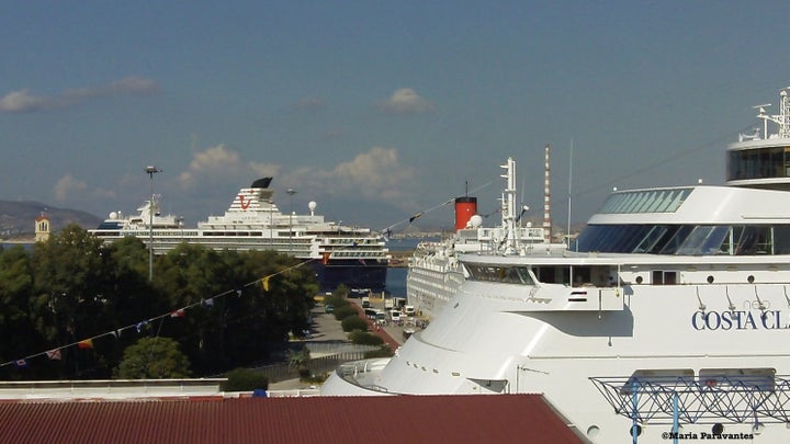 Cruise liners at the port of Piraeus, Greece.