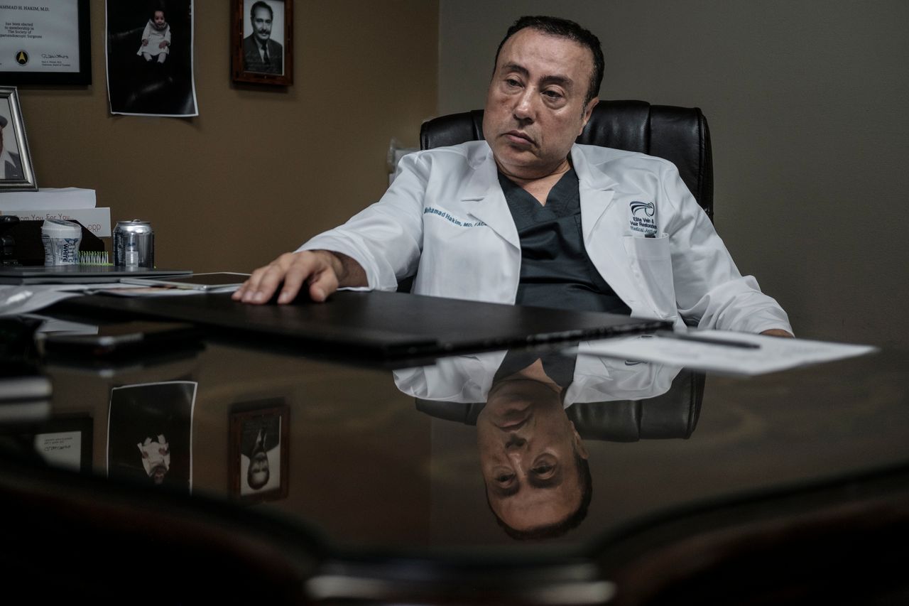 Dr. Mohamad Hakim in his office in Dearborn.