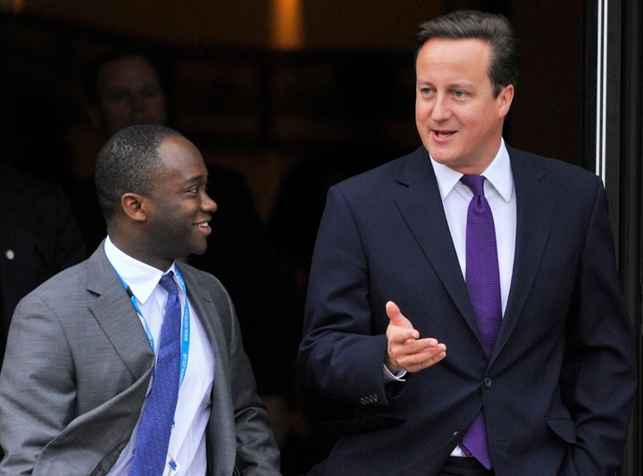 <strong>East Surrey MP Sam Gyimah with former PM David Cameron.</strong>