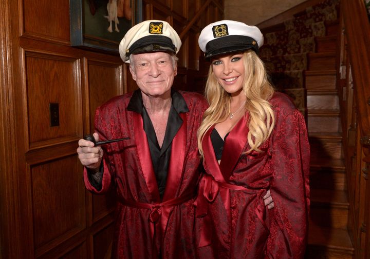 Hugh and Crystal Hefner at a party in 2014